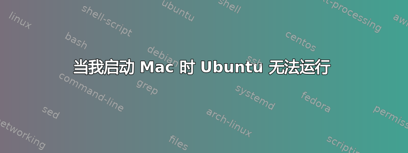 当我启动 Mac 时 Ubuntu 无法运行