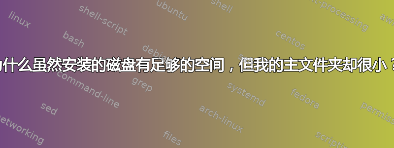 为什么虽然安装的磁盘有足够的空间，但我的主文件夹却很小？