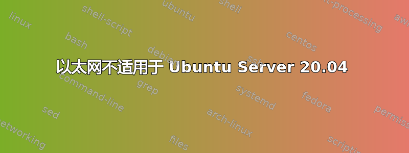 以太网不适用于 Ubuntu Server 20.04