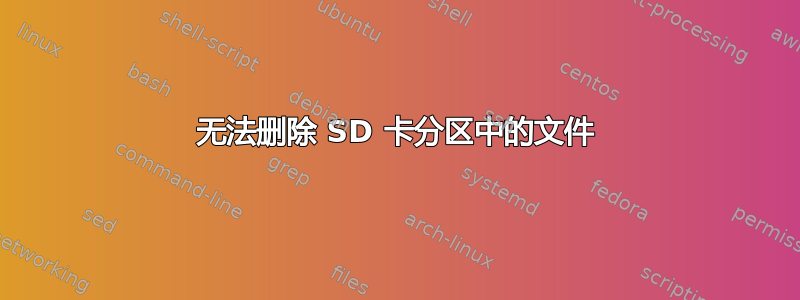 无法删除 SD 卡分区中的文件