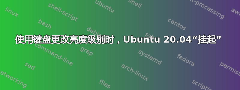 使用键盘更改亮度级别时，Ubuntu 20.04“挂起”