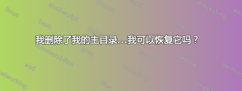 我删除了我的主目录...我可以恢复它吗？ 