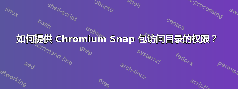 如何提供 Chromium Snap 包访问目录的权限？