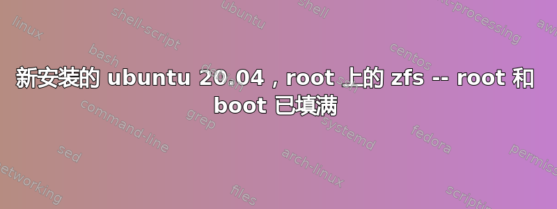 新安装的 ubuntu 20.04，root 上的 zfs -- root 和 boot 已填满