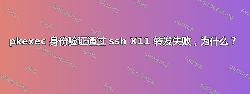 pkexec 身份验证通过 ssh X11 转发失败，为什么？