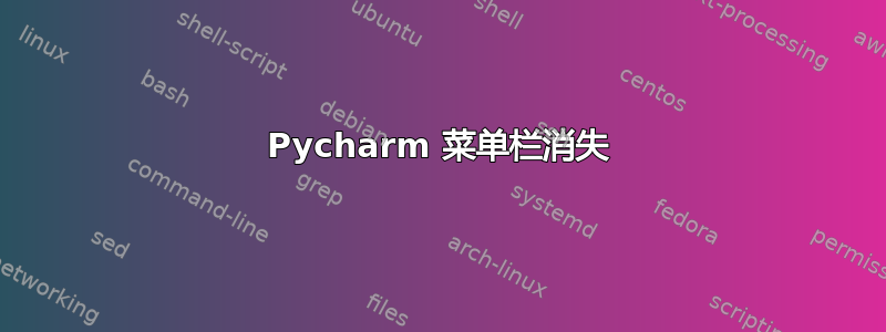 Pycharm 菜单栏消失