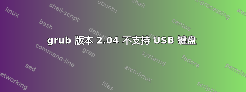 grub 版本 2.04 不支持 USB 键盘