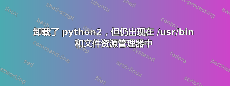 卸载了 python2，但仍出现在 /usr/bin 和文件资源管理器中