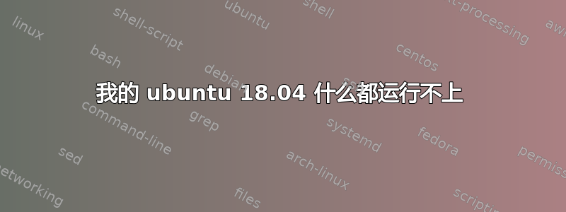 我的 ubuntu 18.04 什么都运行不上