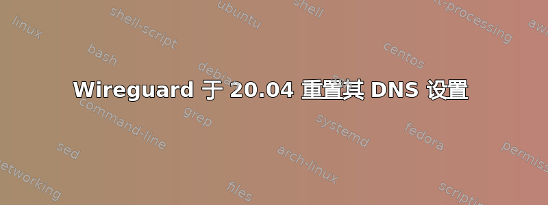 Wireguard 于 20.04 重置其 DNS 设置