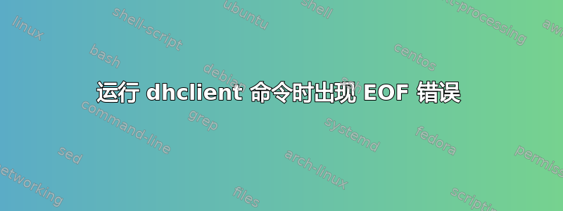 运行 dhclient 命令时出现 EOF 错误