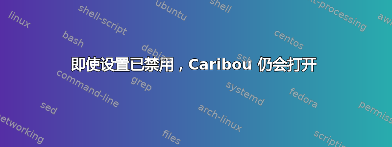 即使设置已禁用，Caribou 仍会打开