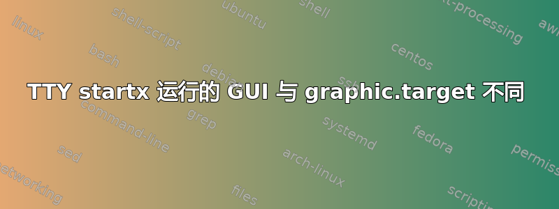 TTY startx 运行的 GUI 与 graphic.target 不同