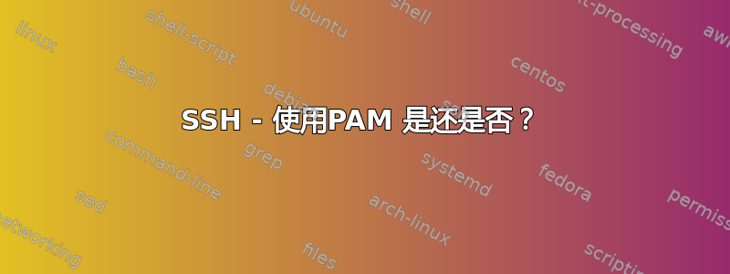 SSH - 使用PAM 是还是否？