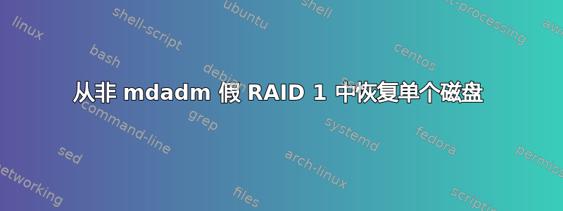 从非 mdadm 假 RAID 1 中恢复单个磁盘