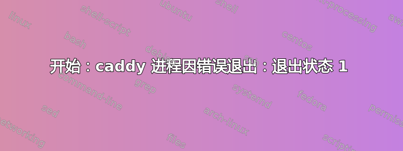 开始：caddy 进程因错误退出：退出状态 1