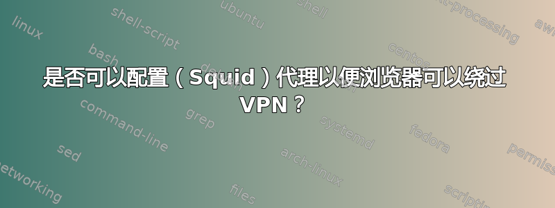 是否可以配置（Squid）代理以便浏览器可以绕过 VPN？