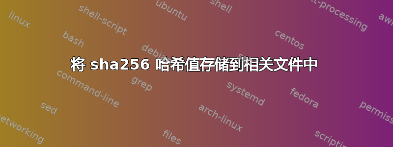 将 sha256 哈希值存储到相关文件中