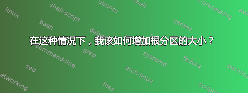 在这种情况下，我该如何增加根分区的大小？