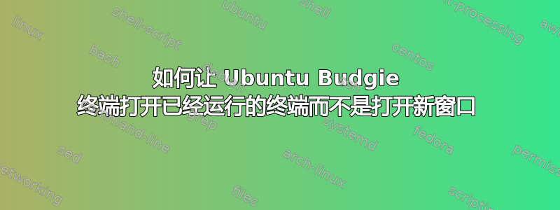 如何让 Ubuntu Budgie 终端打开已经运行的终端而不是打开新窗口