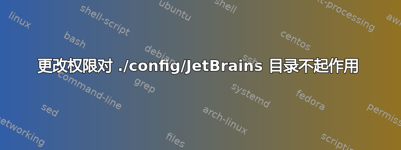 更改权限对 ./config/JetBrains 目录不起作用