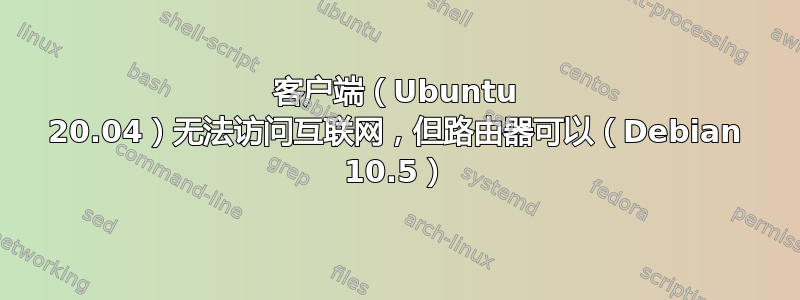 客户端（Ubuntu 20.04）无法访问互联网，但路由器可以（Debian 10.5）