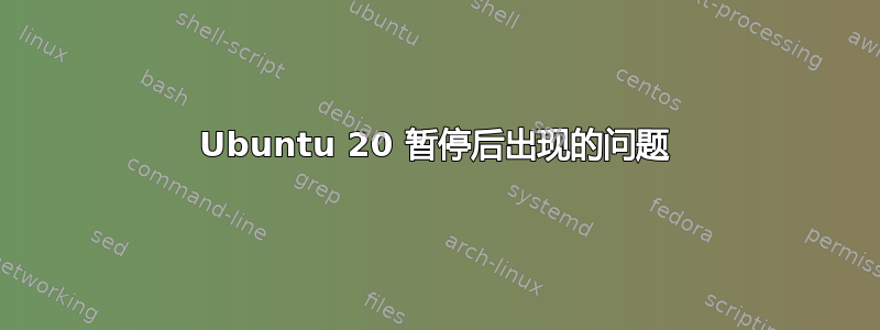 Ubuntu 20 暂停后出现的问题