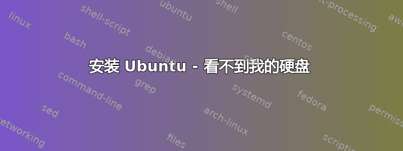 安装 Ubuntu - 看不到我的硬盘