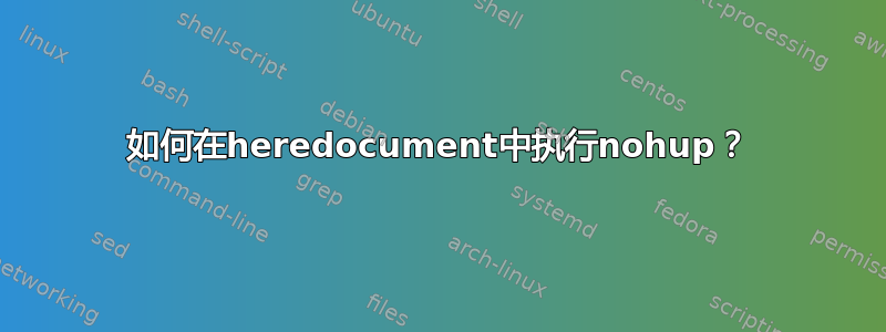 如何在heredocument中执行nohup？