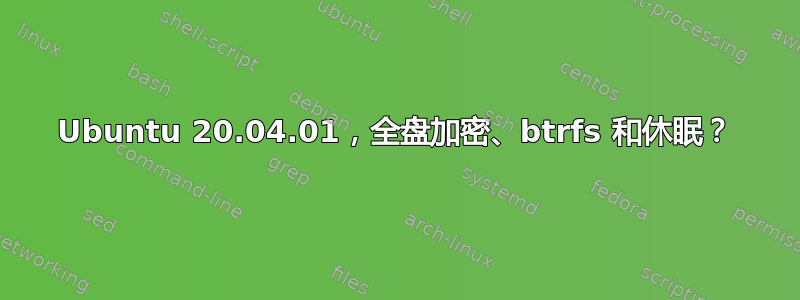 Ubuntu 20.04.01，全盘加密、btrfs 和休眠？