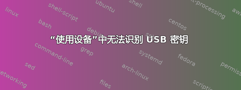 “使用设备”中无法识别 USB 密钥