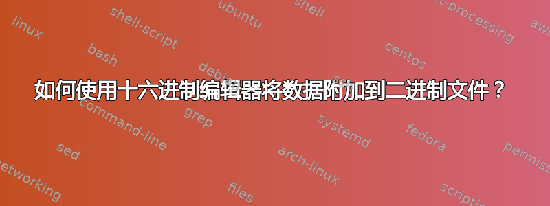 如何使用十六进制编辑器将数据附加到二进制文件？