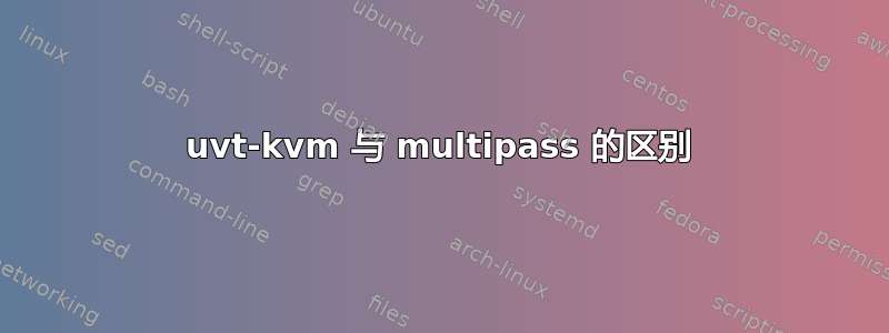 uvt-kvm 与 multipass 的区别