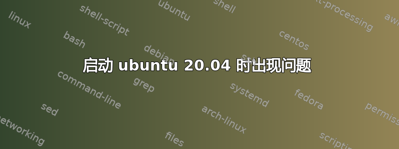 启动 ubuntu 20.04 时出现问题