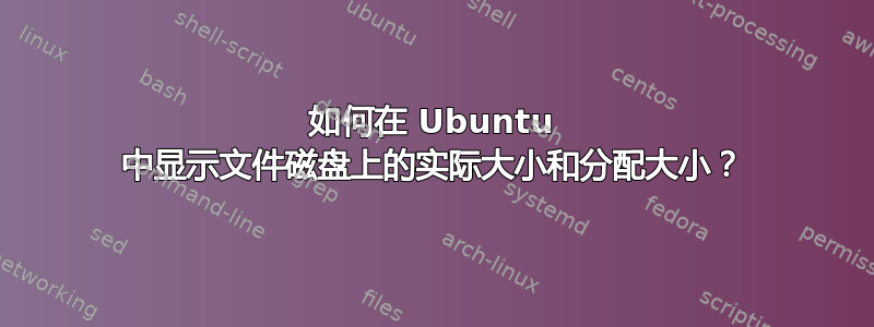 如何在 Ubuntu 中显示文件磁盘上的实际大小和分配大小？