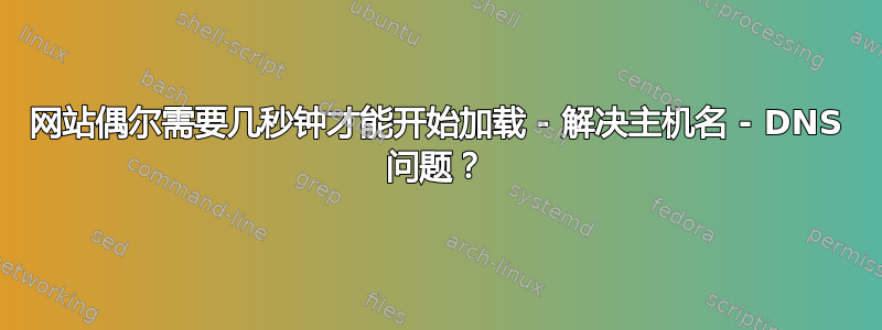 网站偶尔需要几秒钟才能开始加载 - 解决主机名 - DNS 问题？