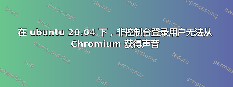 在 ubuntu 20.04 下，非控制台登录用户无法从 Chromium 获得声音