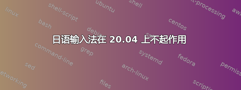 日语输入法在 20.04 上不起作用