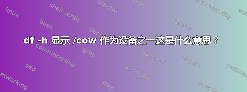 df -h 显示 /cow 作为设备之一这是什么意思？