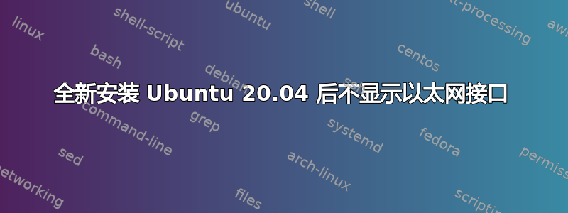 全新安装 Ubuntu 20.04 后不显示以太网接口