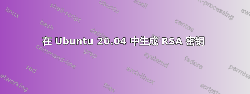 在 Ubuntu 20.04 中生成 RSA 密钥