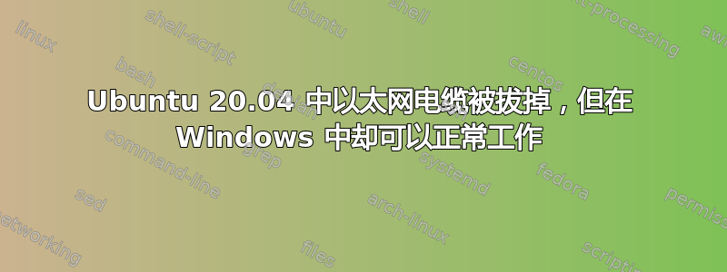 Ubuntu 20.04 中以太网电缆被拔掉，但在 Windows 中却可以正常工作