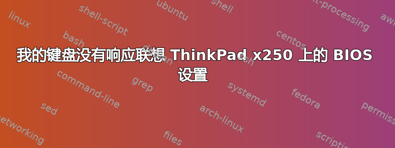 我的键盘没有响应联想 ThinkPad x250 上的 BIOS 设置 