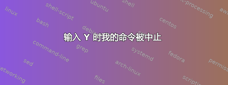 输入 Y 时我的命令被中止