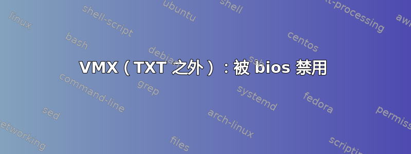 VMX（TXT 之外）：被 bios 禁用