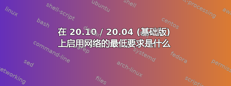 在 20.10 / 20.04 (基础版) 上启用网络的最低​​要求是什么