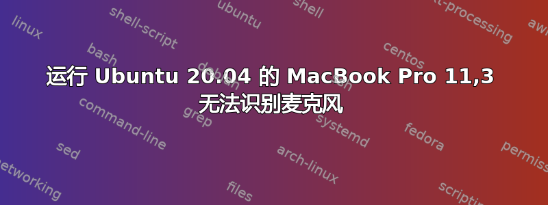 运行 Ubuntu 20.04 的 MacBook Pro 11,3 无法识别麦克风