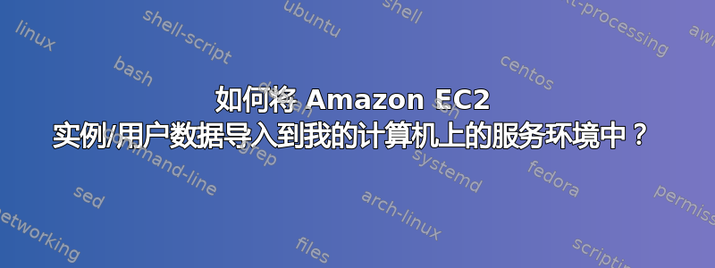 如何将 Amazon EC2 实例/用户数据导入到我的计算机上的服务环境中？