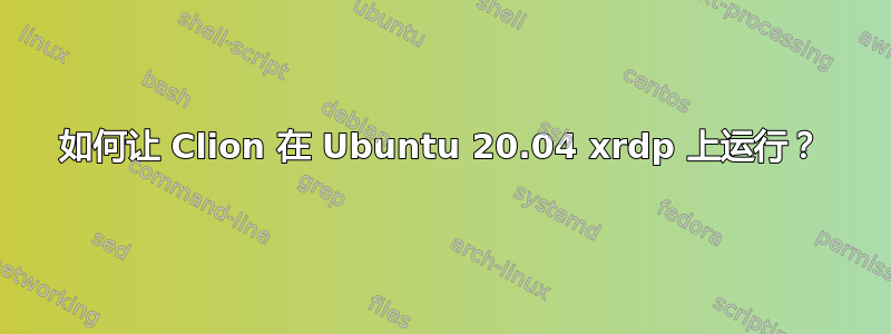 如何让 Clion 在 Ubuntu 20.04 xrdp 上运行？