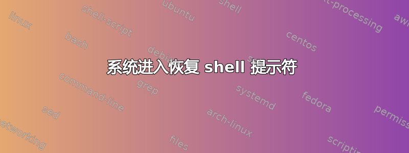 系统进入恢复 shell 提示符